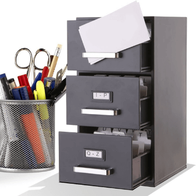 Miniature Filing Cabinet Card Holder