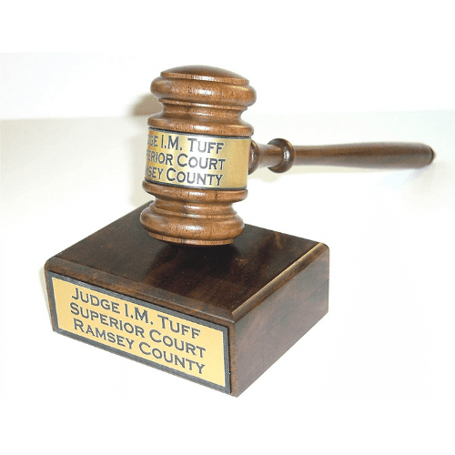 Gavel And Sound Block With Engraving