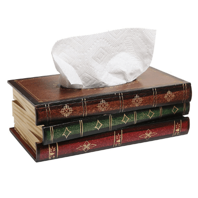 Antiqued Book Tissue Holder