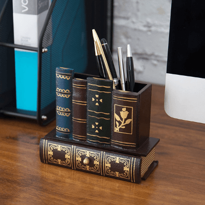 Library Books Design Pencil Holder