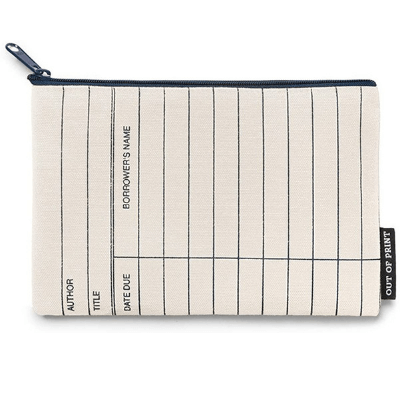 Library Card Canvas Pouch